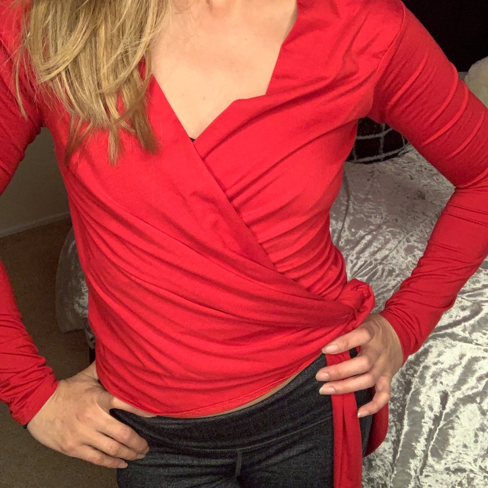 Reformation Red Long Sleeve Top